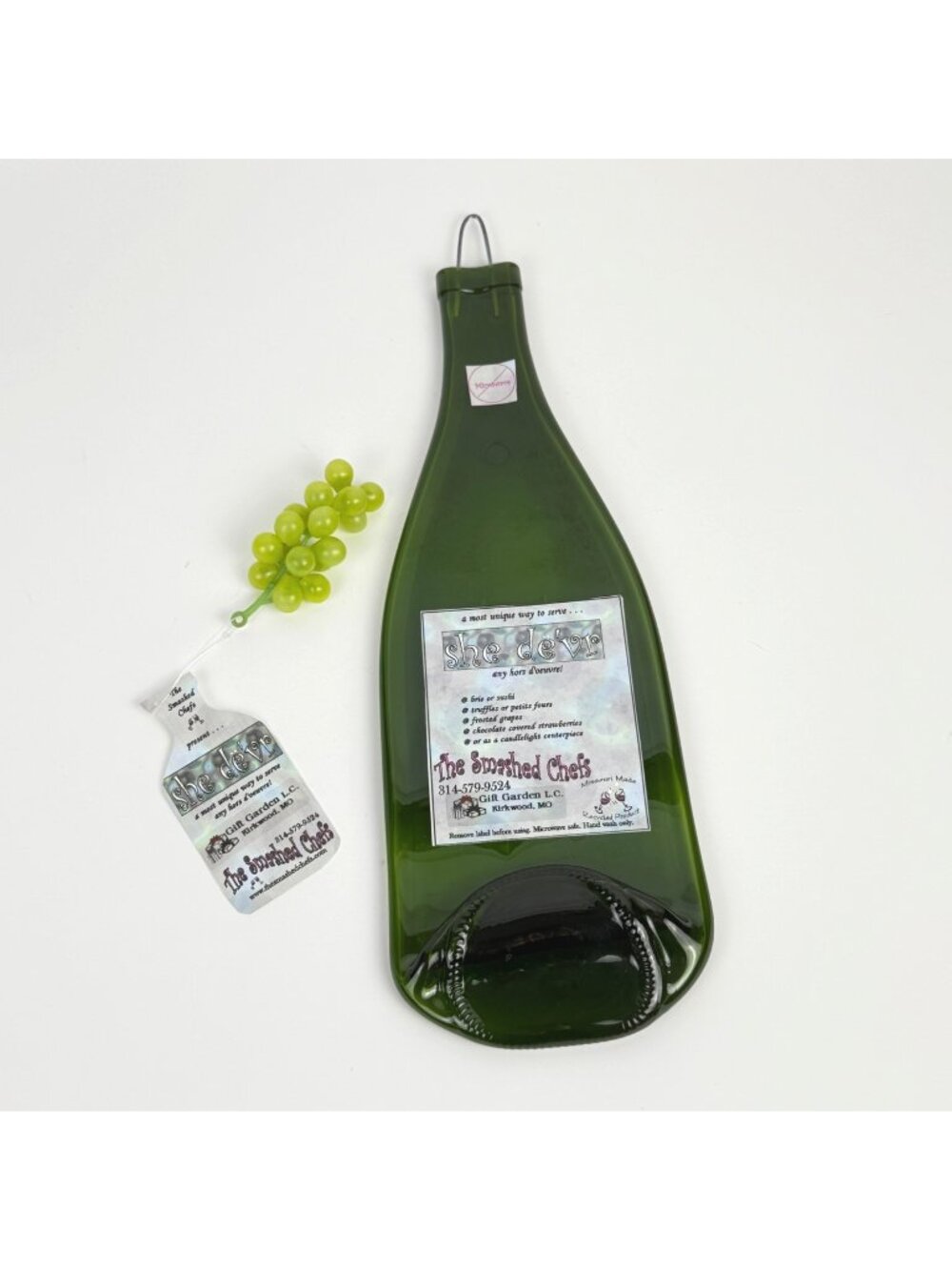 Recycled Green Glass Wine Bottle Serving Tray Charcuterie The Smashed Chefs